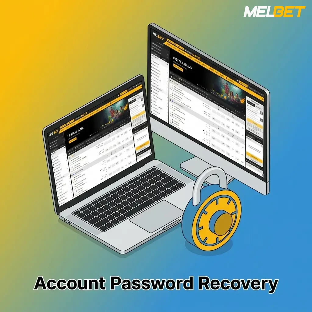 Step-by-step account password recovery process showing forgot password link, reset method selection, and new password setup